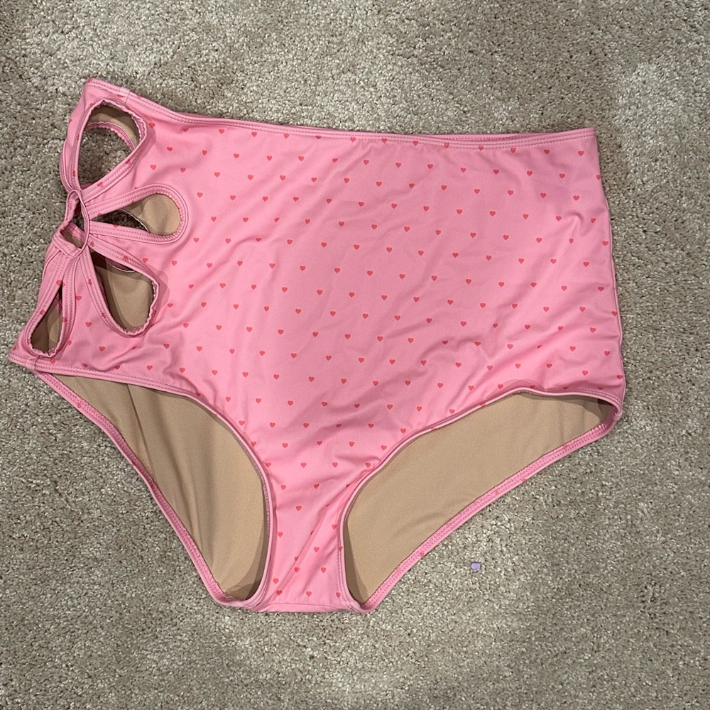 Kortni Jeane XL Pink Hearts Flower Cutout Bottoms